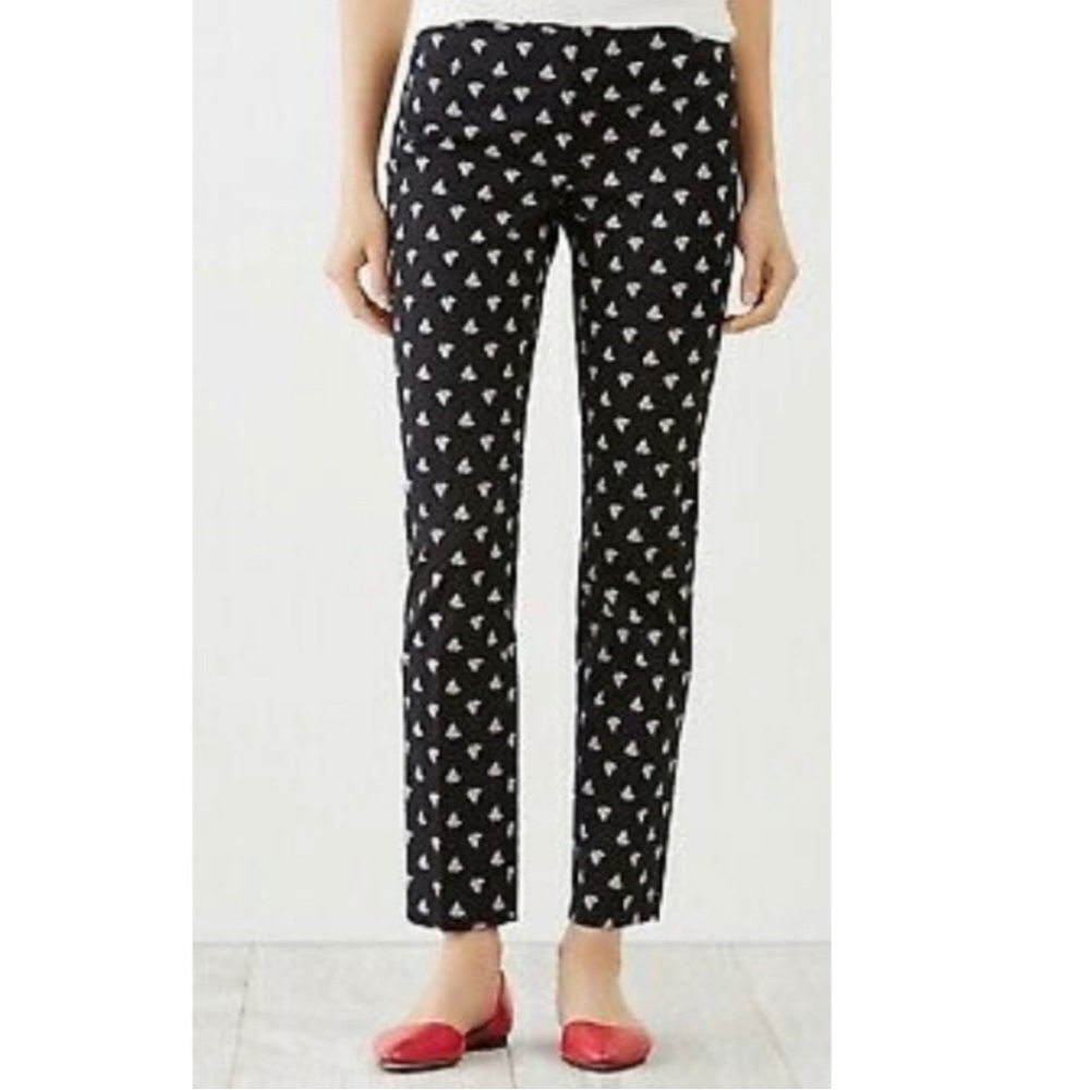 J.Jill Black Paisley Stretch‎ Cotton Ankle Pants Women’s Size 12 Office Preppy